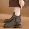 Botines calcetín forrados de polar, botas estilo Martin de suela gruesa, zapatos de mujer, nueva colección otoño/invierno 2026, botines finos forrados de polar, botines sencillos para mujer, botas de moda ajustadas