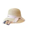 Sombrero de Sol de Rafia Estilo Japonés para Mujer, Sombrero de Pescador de Moda con Lazo Simple de Verano, Sombrero de Paja con Protección Solar para Vacaciones en la Playa Tendencia