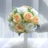 264 Ramo de Novia Estilo Europeo Rosas Pequeñas Fotografía de Boda Boda Artificial Ramo de Boda Estilo Coreano Decoración Flores Falsas
