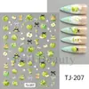 Novos Adesivos de Nail Art Micro-esculpidos Desenhos Animados Retrô Bordas com Linhas Douradas e Prateadas Estampa de Leopardo Francesa Adesivos de Unha com Adesivo Traseiro