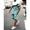 Camisa Estampada Casual de Vacaciones para Hombre Nueva de Verano Playa Palmera Manga Corta Pantalones Cortos Talla Europea Transfronteriza en Stock