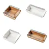 Caja de embalaje para sándwich, caja rectangular para pastel de nieve, caja desechable para pastel de hebras de carne, caja de embalaje para tiramisú