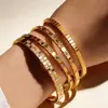 Pulsera Nueva de Acero de Titanio Que No se Desvanece, Sensación de Alta Gama para Mujer, Electrochapado en Oro Genuino, Exquisita Pulsera de Acero Inoxidable Europea y Americana