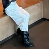 Botas Chuyuji retro de correa elástica apiladas con aumento interno de altura, botines Chelsea para mujer, botas de vaquero occidentales