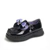 Sapatos de Couro para Meninas 2026 Novo Outono Meninas Mocassins de Solado Macio Laço Moda Sapatos Individuais Sapatos de Performance para Crianças Pequenas