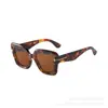 Letra T Nuevo Marco Cuadrado Grande Europeo y Americano Color Carey Leopardo Gafas de Sol Retro Moda Femenina Fotografías Callejeras Gafas de Sol Retro