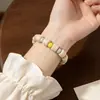 Pulseiras de Cerâmica Estilo Chinês Novas e de Nicho para Mulheres, Pulseiras com Fio e Contas de Cerâmica no Atacado, Joias de Mão Retrô, Acessórios Estilo Chinês no Atacado