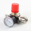 Válvula reguladora de pressão para compressor de ar, 120 PSI, três furos, quadrada, manômetro de ferro, acessório para bomba de ar, válvula redutora de pressão com manômetro, estilo alemão