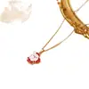 Collar de Festival Navideño de Moda Exquisita Transfronterizo Europeo y Americano Joyería de Cadena para Clavícula Dulce de Lujo Ligero de Nicho de Cobre Microincrustado de Alta Gama