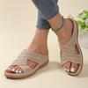 Sandalias y zapatillas de cuña nuevas de verano 2024 de talla grande 43 para mujer, sandalias y zapatillas de suela gruesa transpirables y huecas para exteriores.