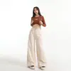Jeans American Retro Angola Vermelho Perna Larga Feminino Cintura Alta Emagrecimento Moda Drapê Casual Versátil Calça Comprida