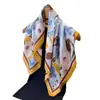 Lenço Estampado Fresco e Simples de Seda Sintética, Xale de Alta Qualidade, Lenço de Pescoço Versátil, Lenço Quadrado Pequeno, Lenço de Cabeça, Lenço para Mulheres