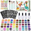 Nuevo traje de tatuaje de purpurina de diamante 50 colores maquillaje de fiesta de escenario traje de tatuaje temporal venta caliente transfronteriza