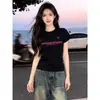 2026 Nuevo Estilo Puro Deseo Chica Caliente Estilo Verano Casual Único Nicho Cuello Redondo Camiseta Corta Mujer Corte Delgado Versátil Top