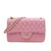 Nova Bolsa Quadrada Pequena de Corrente Transfronteiriça 2026, Bolsas Acolchoadas da Moda, Bolsa Transversal Ombro Feminina com Fechadura, Bolsa Pequena Estilo Chanel