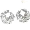 Pendientes de Perla y Circonita con Forma de Media Luna de Personalidad Exagerada, Pendientes de Moda de Lujo Ligero de Gama Alta, Pendientes Versátiles para el Trabajo para Mujer