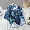 Nueva Camisa Floral Manga Corta Hombre Holgada Estudiante Moderna Camisa Floral Pareja Chaqueta Playa Delgada Hawaiana Verano