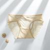 Sexy Lace Jacquard Underwear Feminino Oco Sexy Tentação Cintura Média Algodão Virilha Cuecas Femininas