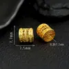 Cuentas de cubo de pétalos de jade con diamantes de 24 quilates bañadas en plata S925, accesorios antiguos para pulseras y collares, artesanía antigua.