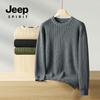 JEEP SPIRIT 2024 Otoño e Invierno Nuevo Suéter Casual Simple de Cuello Redondo Antiarrugas Cómodo Transpirable Cálido con Bloqueo