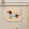 Alfombrilla de baño estilo retro para perro salchicha, alfombrilla antideslizante y anticaídas para entrada de baño, alfombrilla de suelo de tierra de diatomeas absorbente de agua