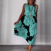 2024 Europa e Estados Unidos verão transfronteiriço novas roupas femininas estação independente AliExpress moda impressão vestido sem mangas com cadarço