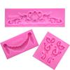 Molde de silicona con diseño de encaje en relieve, estilo retro europeo, para decoración de tartas de chocolate con flores en relieve