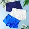 Ropa interior de seda de hielo sin costuras para hombre de verano, fina, de cintura pequeña, transpirable, antibacteriana, calzoncillos bóxer de seda de hielo para cintura pequeña, venta al por mayor