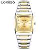 Reloj de Pareja con Correa de Acero con Incrustaciones de Diamantes LONGBO Productos Genuinos Explosiones de Comercio Exterior Sencillo Casual Resistente al Agua Reloj de Cuarzo para Hombre y Mujer