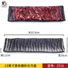 Prato especial para churrascaria retangular melamina plástico preto talheres buffet comercial prato de panela quente prato de acompanhamento