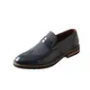 Estilo Coreano Nuevo Negocios Casual Británico Brogue de Pedal Formal Punta Puntiaguda Zapatos de Cuero Tallado para Hombre 26070