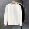 Nuevo Suéter Otoño Estilo Coreano Casual Holgado Pulóver Sencillo Color Sólido Cuello Redondo Estilo Old Money Manga Larga Prendas de Punto