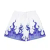 Pantalones Cortos de Baloncesto de Estilo Americano a la Rodilla para Hombre, Versátiles de Marca de Moda con Estampado de Llama, Pantalones Cortos Deportivos Casuales Sueltos Transpirables de Secado Rápido para Entrenamiento