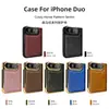 Nueva Funda para iPhone duo Aplicable Galvanizada a Prueba de Caídas Patrón Caballo Loco Funda Protectora de Cuero para Pantalla Plegable Apple