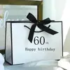 Bolsa de Papel para Regalo de 50 Cumpleaños Feliz, Bolsa Tote con Pajarita, Bolsa para Empaquetar Regalos de Fiesta de Cumpleaños