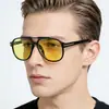 Óculos de Sol Polarizados com Ponte Dupla em T para Homens 2026 Novo Modelo Óculos de Sol da Moda Transfronteiriços Óculos de Sol Retrô Ins Tendência Europeus e Americanos