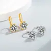 Transmisión en Vivo Transfronteriza Estilo INS Pendiente Individual de Moissanita con Seis Garras Pendientes de Estilo de Disparo Pendientes de Nicho con Sensación de Alta Gama Accesorios de Pendientes Chapados en Imitación de Oro