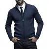 Cross2026 Otoño Invierno Nuevo Suéter de Punto con Cuello Alto y Terciopelo para Hombre Moda Juvenil Chaqueta Cardigan Casual para Hombre