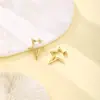 Entrada Francesa Luxo Estilo Metal High-end Brinco Elegante Amor Estrela Aço Inoxidável Brincos Moda Feminina Distintivo