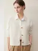 Outono/Inverno 2026 Novo Colete Cardigan de Tricô Cashmere Espesso Malha 7 Fios Gola V Botão de Chifre Sem Mangas Xale Feminino