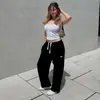 Conjunto de Sudadera Deportiva con Capucha Otoño e Invierno Europeo y Americano Moda Callejera Y2K Color Sólido Bordado de Letras Transfronterizo Tendencia Ins
