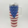 Termo de Acero Inoxidable 304 de 40 oz con Asa Tachonada de Diamantes y Popote, Taza de Hielo de Diamante para Mantener Frío, Montable en Coche