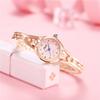 Pulsera de Diamantes Personalizada para Mujer de Celebridad de Internet Ins Reloj Pulsera Estilo Coreano Moderno Reloj de Cuarzo de Moda Reloj de Estudiante para Mujer
