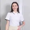 Nueva Camisa Polo de Verano Camiseta de Manga Corta Color de Contraste Cuello Solapa Top Mismo Estilo para Hombres y Mujeres Camiseta Talla Grande Venta al por Mayor Transfronteriza
