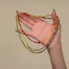 Nuevo Conjunto Coreano de Collar y Pendientes de Perlas de Colores Dopamina Multicapa, Cadena Versátil de Clavícula de Moda con Dulce Temperamento