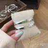 Pulsera abierta de plata maciza Fu's de plata pura 999.9 dorada con diseño de trébol de cinco hojas, estilo chino nuevo, verde con detalles dorados, para regalo