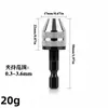 Portabrocas de cambio rápido hexagonal de 3 mordazas, 0.3-8 mm, múltiples especificaciones, portabrocas autoajustable para taladro helicoidal de motor 3.6