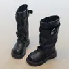 Botas Martin Femininas Estilo Retrô com Fivela 2026 Outono/Inverno Novas Botas Altas Confortáveis de Solado Macio para Crianças Botas com Forro de Lã