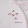 Accesorios para uñas con diamantes de imitación de amor en forma de corazón torcido, joyería de cristal multifacético con diamantes de imitación de color rosa y parte inferior puntiaguda de una celebridad de Internet.