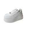 Zapatillas deportivas informales de suela baja, otoño 82024, gruesas, altas, blancas, para mujer, de centímetros, nuevas, pequeñas, combinables.